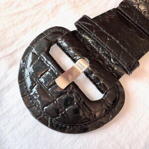 Ladies black elastic belt